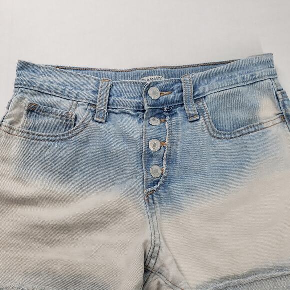 Old Navy Jean Shorts Girls 14 Blue Denim Cut Off Button Fly Adjustable Waist - Picture 12 of 15